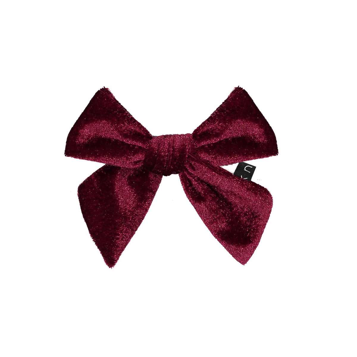 Velvet Medium-Bow Clip in Navy main image 1