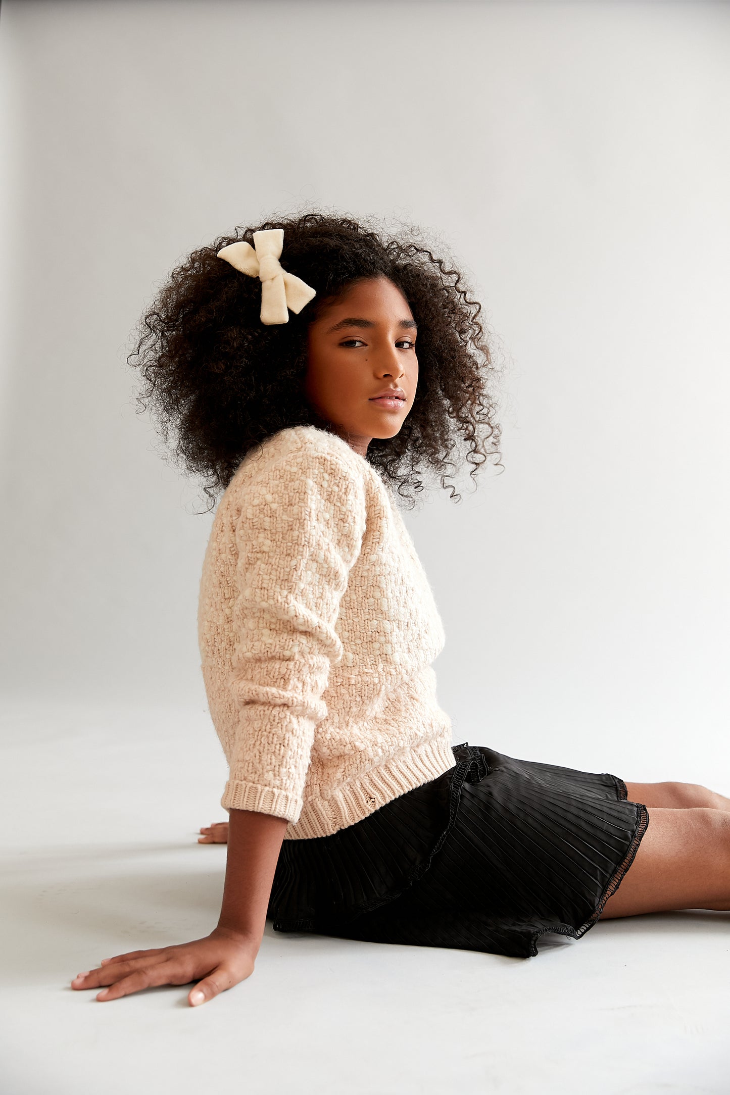 WOOL BOW CLIP - KNOT Hairbands