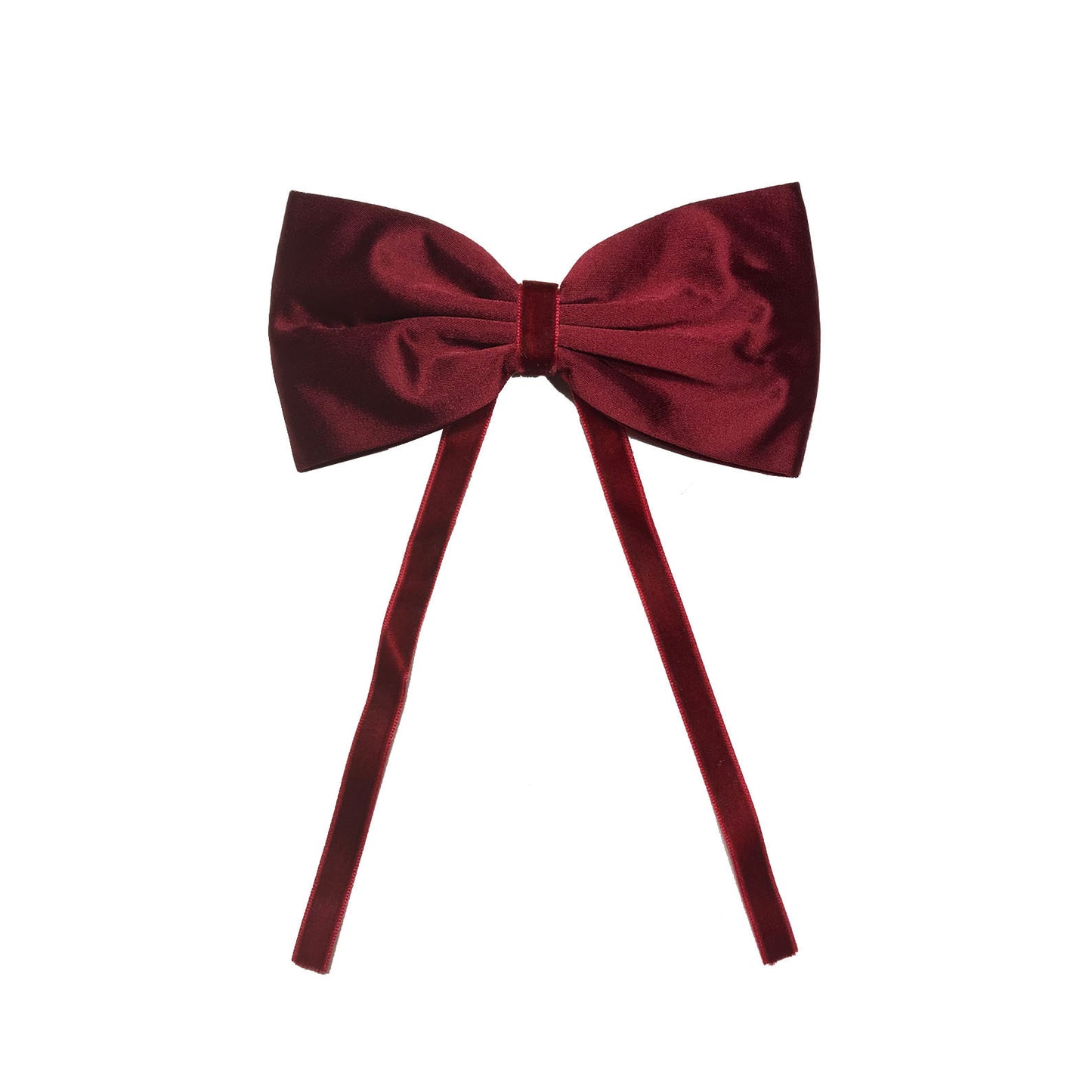 SILK + VELVET RIBBON BOW CLIP // Burgundy // YOUTH - KNOT Hairbands