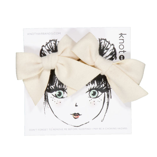 FEATHER FELT MINI BOW SET - KNOT Hairbands