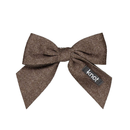 FEATHER FELT SHORT BOW CLIP - KNOT Hairbands