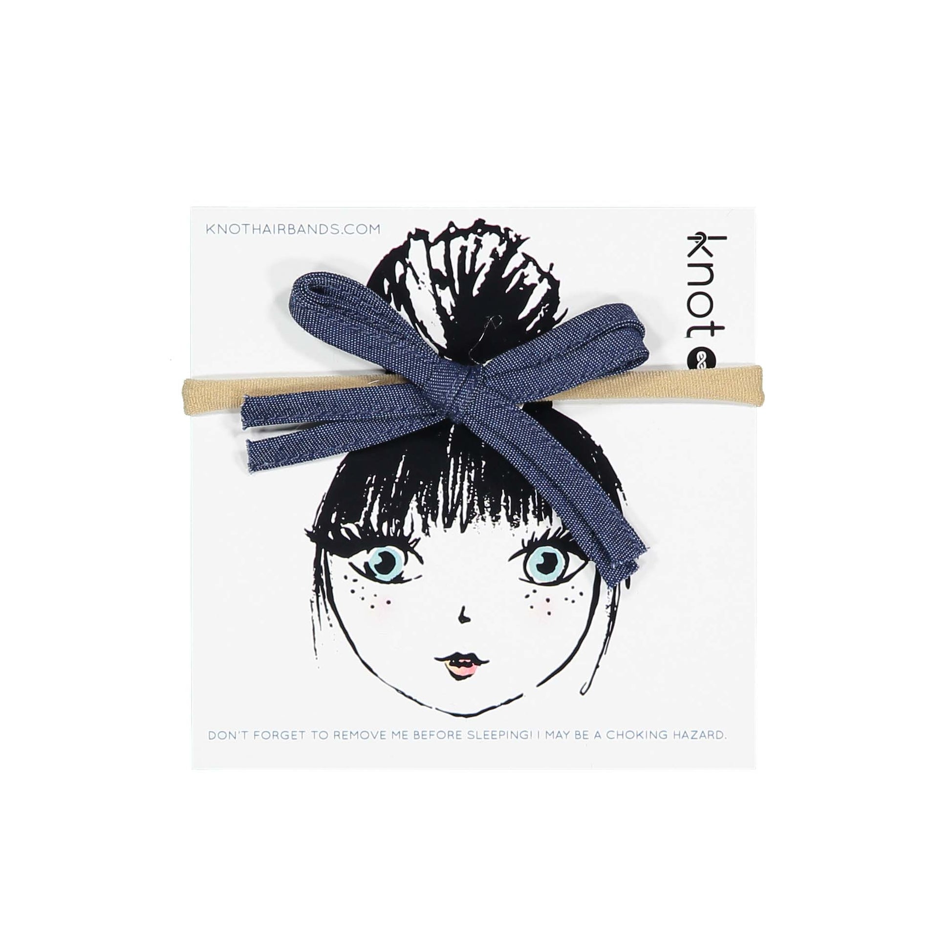 INDIGO DENIM BOW BAND - KNOT Hairbands