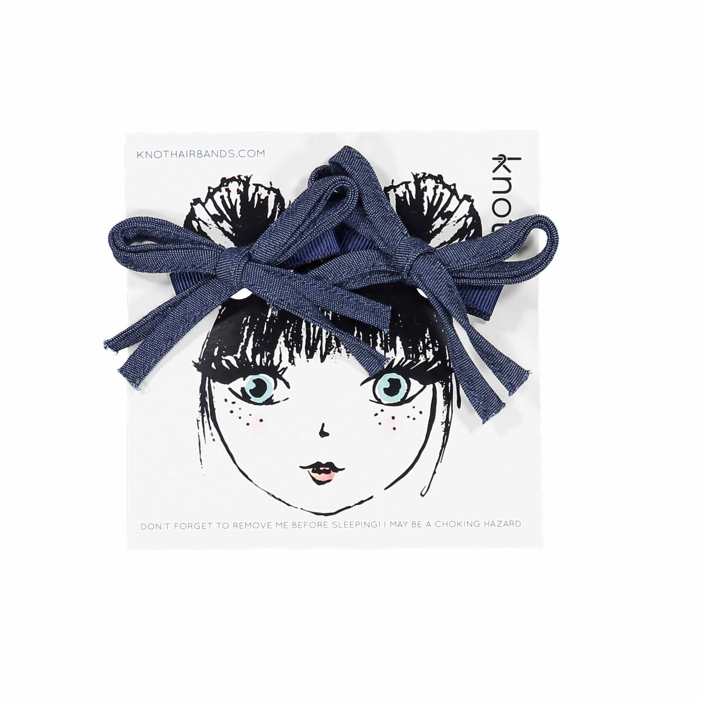 INDIGO DENIM BOW SET - KNOT Hairbands