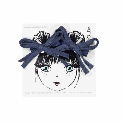 INDIGO DENIM BOW SET - KNOT Hairbands