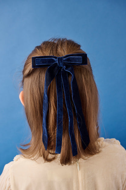 VELVET TRIM BOW - KNOT Hairbands