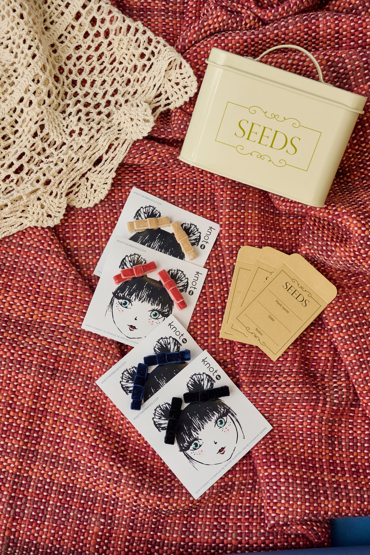 VELVET TRIM CLIP SET - KNOT Hairbands