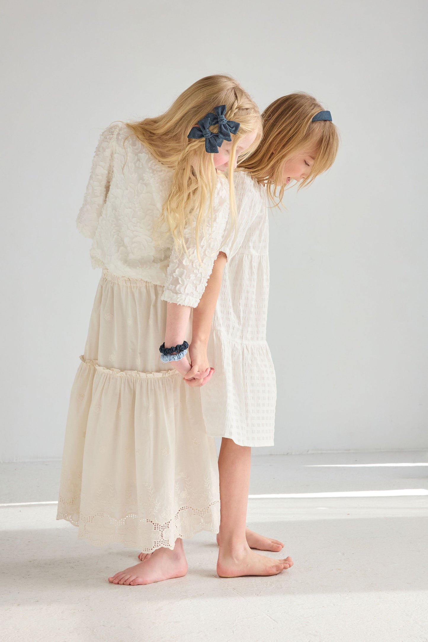 VINTAGE DENIM BOW CLIPS