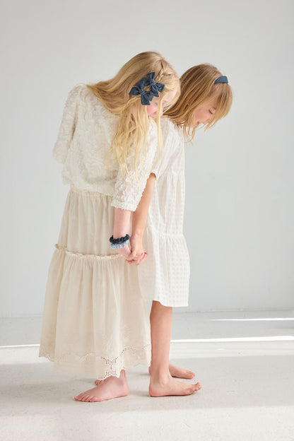 VINTAGE DENIM BOW CLIPS