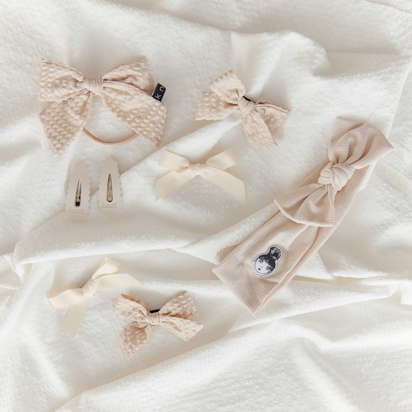 SEERSUCKER BOW BAND - KNOT Hairbands