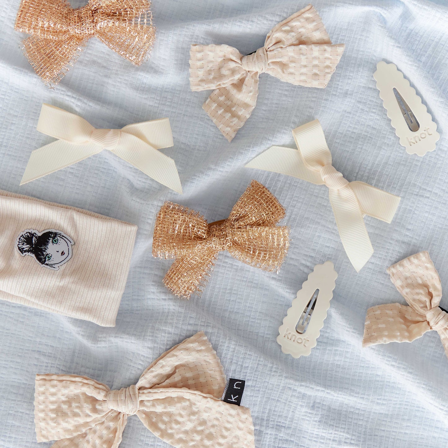 RIBBON MINI CLIP SET - KNOT Hairbands