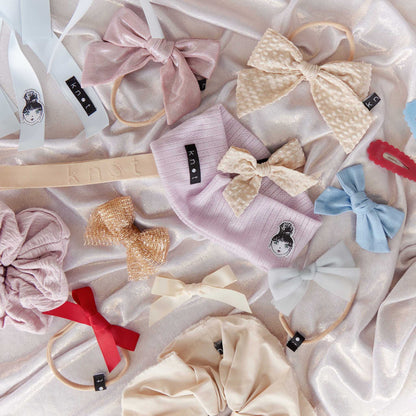 DENIM MINI CLIP SET - KNOT Hairbands