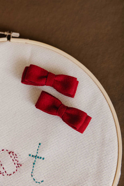 WOOL MINI BOW CLIP SET AW23 - KNOT Hairbands