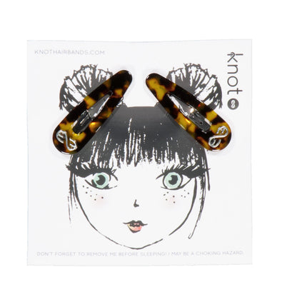 TORTOISE SNAP CLIP SET - KNOT Hairbands