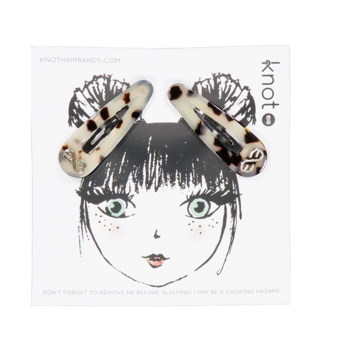TORTOISE SNAP CLIP SET - KNOT Hairbands