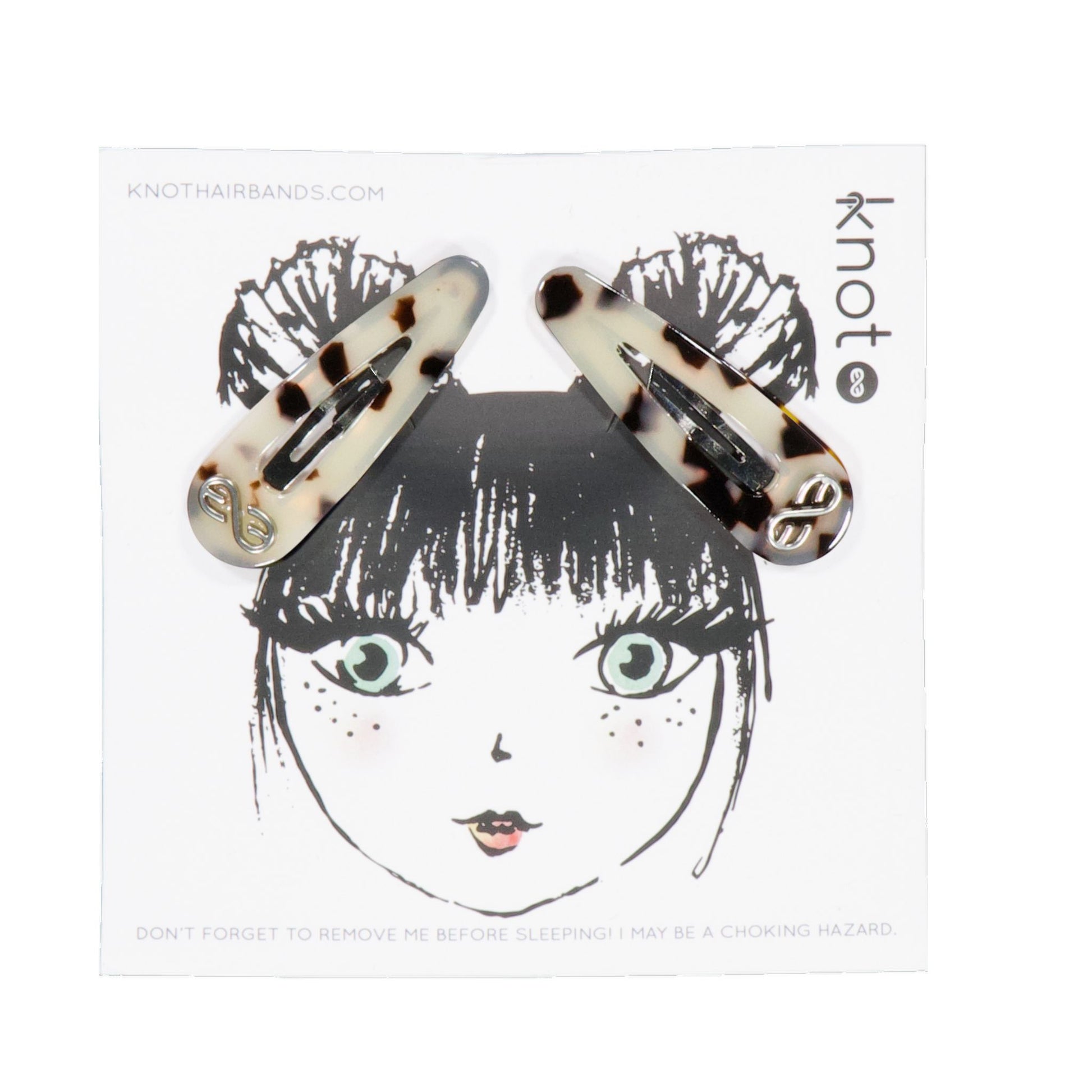 TORTOISE SNAP CLIP SET - KNOT Hairbands