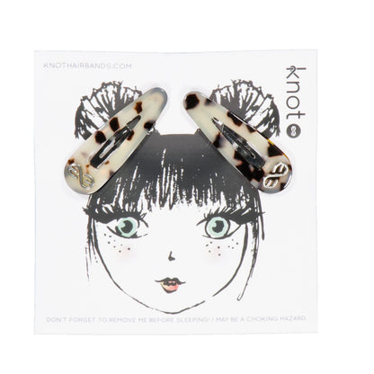 TORTOISE SNAP CLIP SET - KNOT Hairbands
