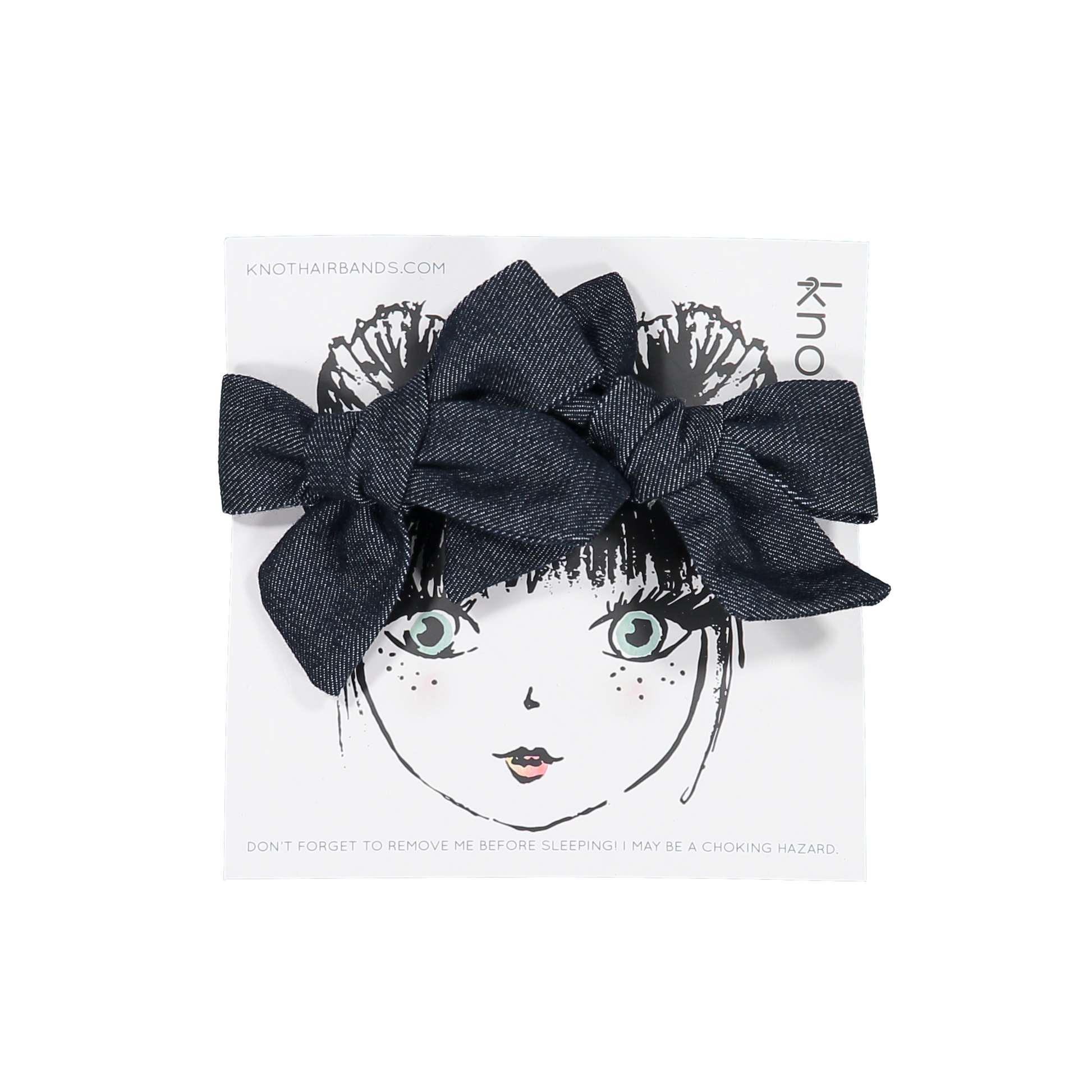 VINTAGE DENIM BOW CLIPS - KNOT Hairbands