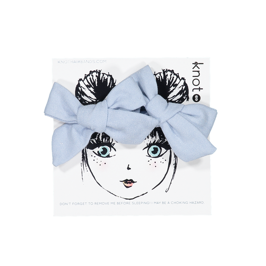 VINTAGE DENIM BOW CLIPS - KNOT Hairbands