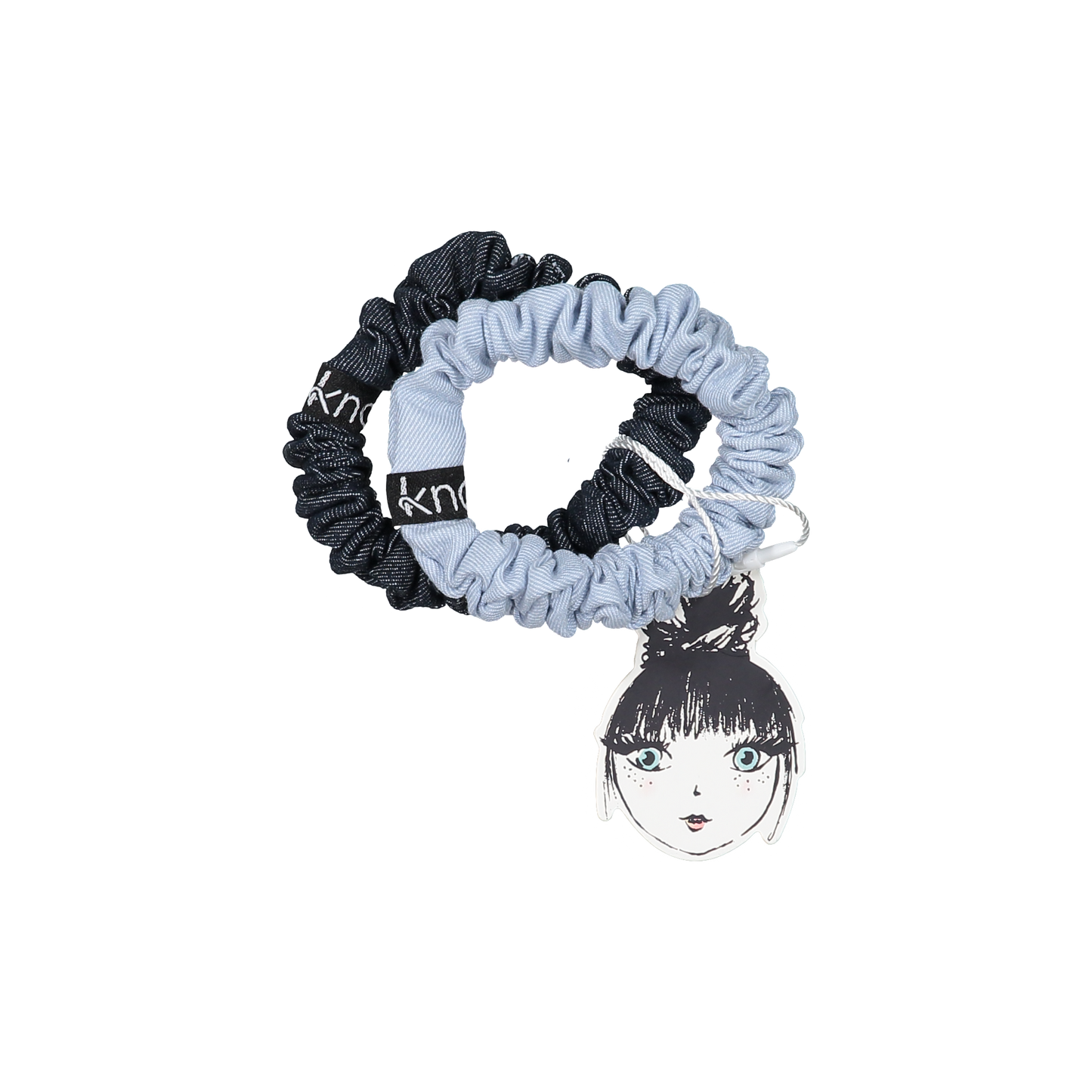 VINTAGE DENIM SCRUNCHIE SET - KNOT Hairbands