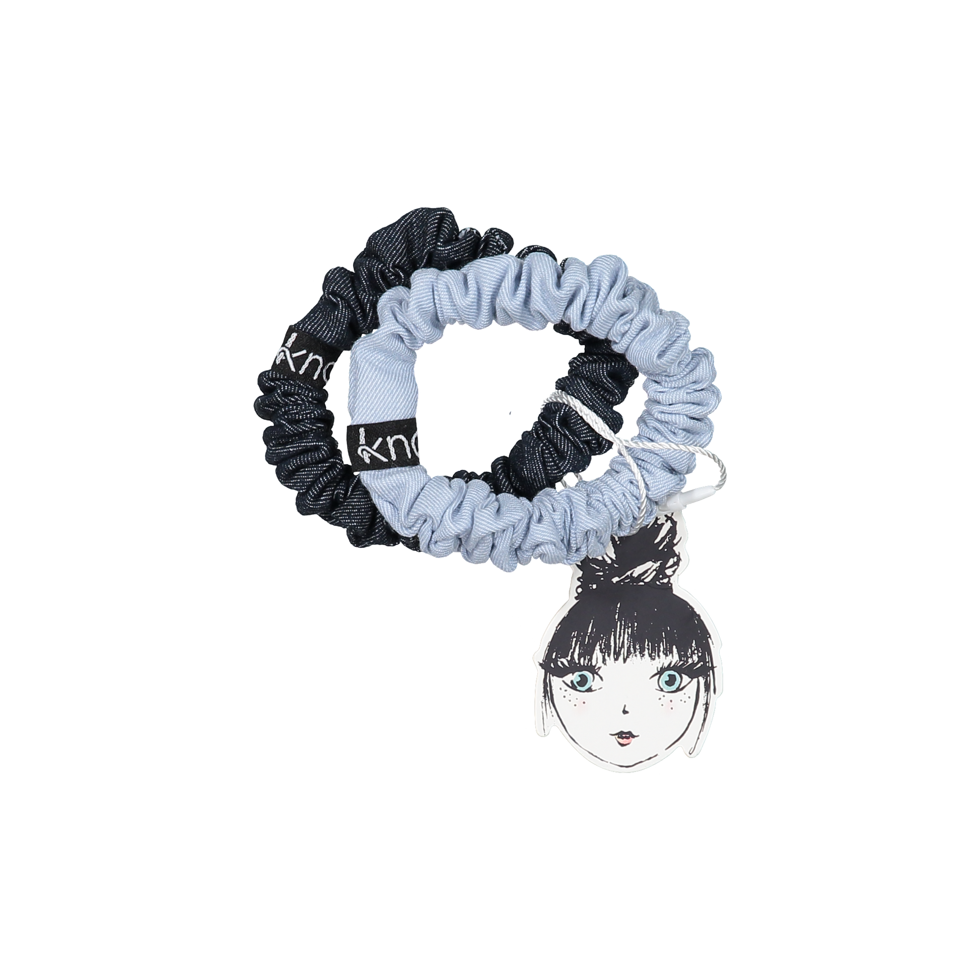 VINTAGE DENIM SCRUNCHIE SET - KNOT Hairbands