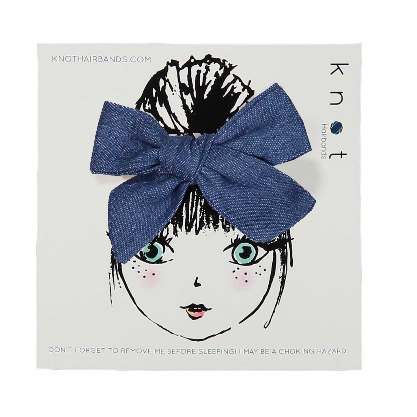 DENIM MINI CLIP SET - KNOT Hairbands