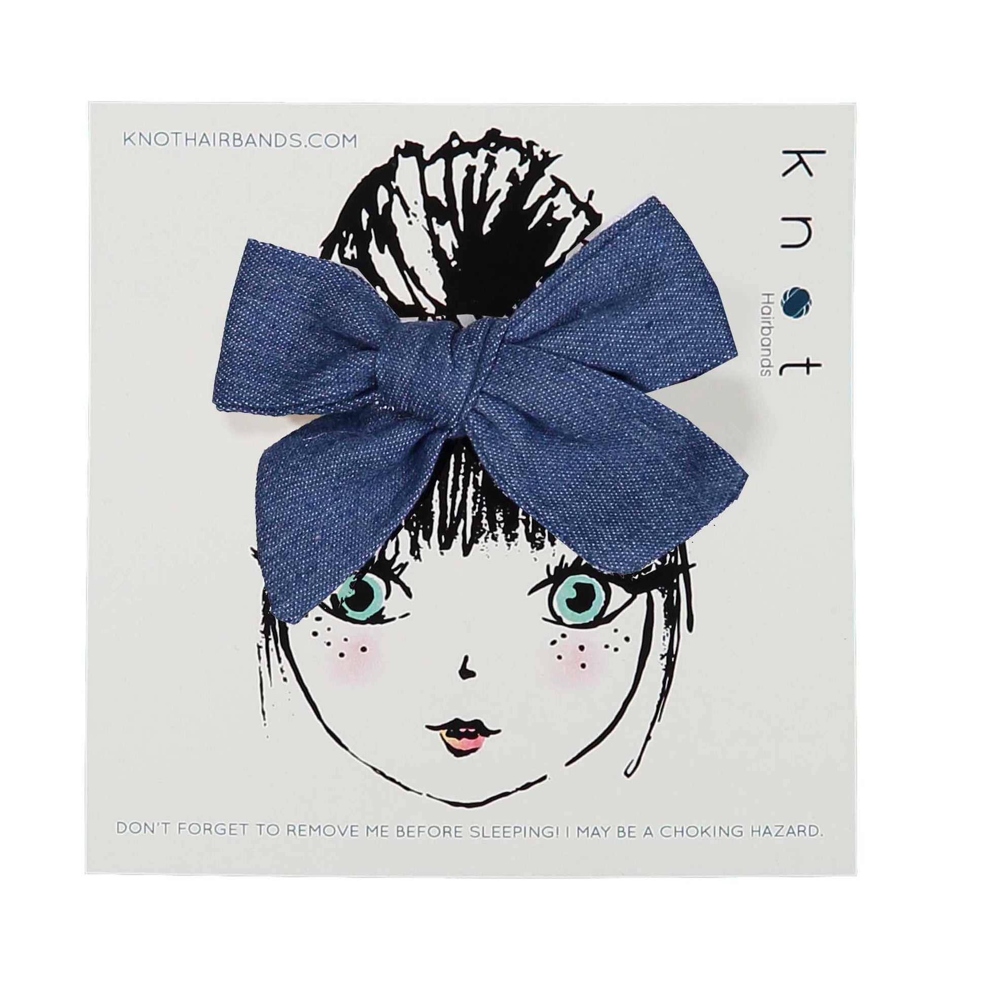 DENIM MINI CLIP SET - KNOT Hairbands