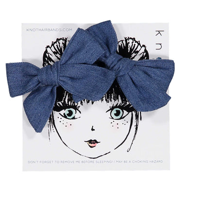 DENIM MINI CLIP SET - KNOT Hairbands