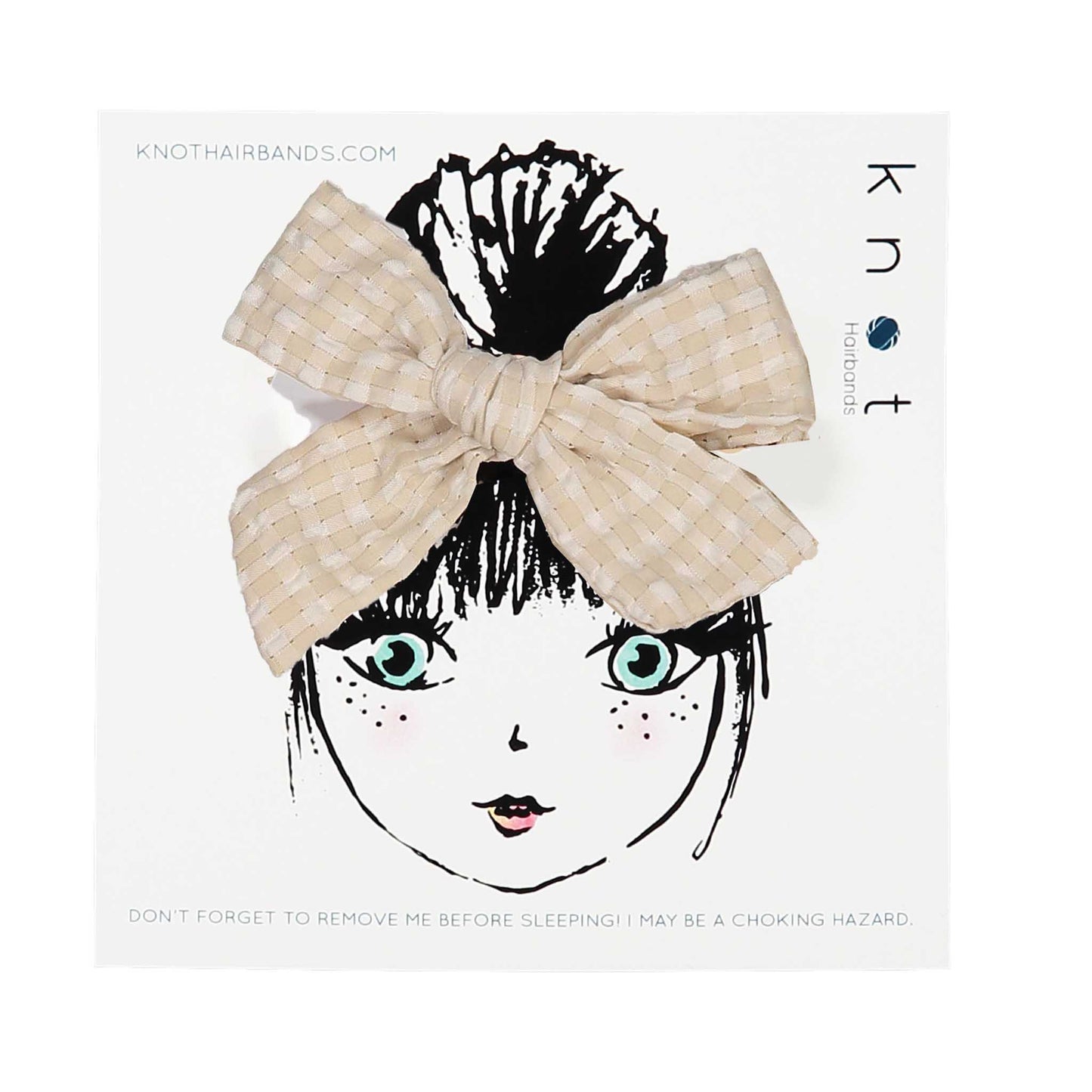 SEERSUCKER MINI CLIP SET - KNOT Hairbands