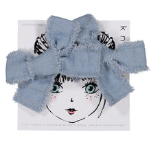 Load image into Gallery viewer, FROSTED DENIM MINI BOW CLIP SET - KNOT Hairbands