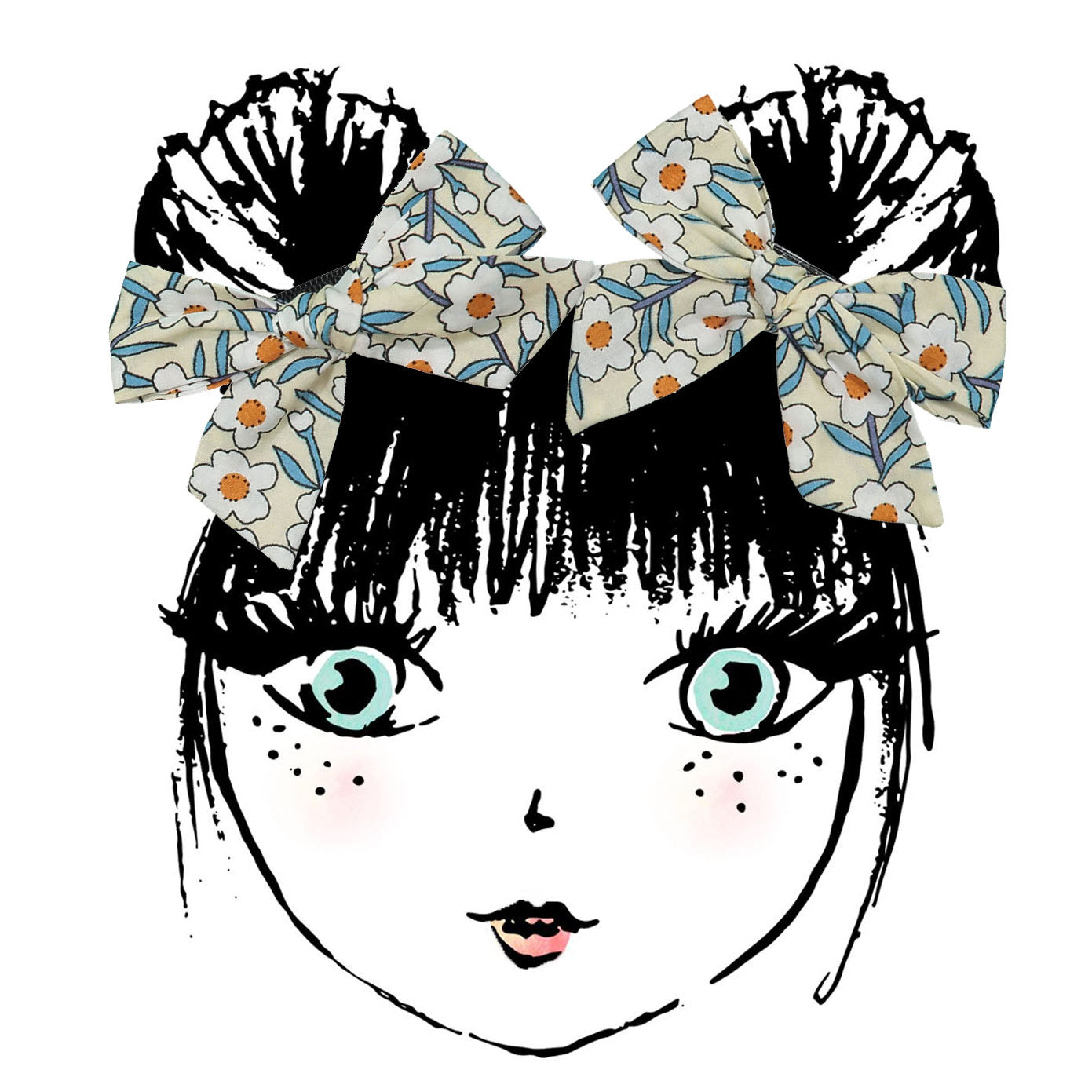 FLORAL BOW MINI CLIP SET - KNOT Hairbands