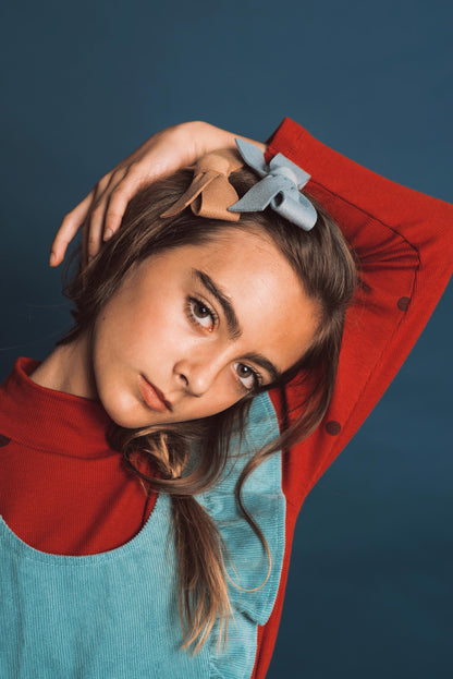 COZY BOW CLIP // Slate // MINI - KNOT Hairbands