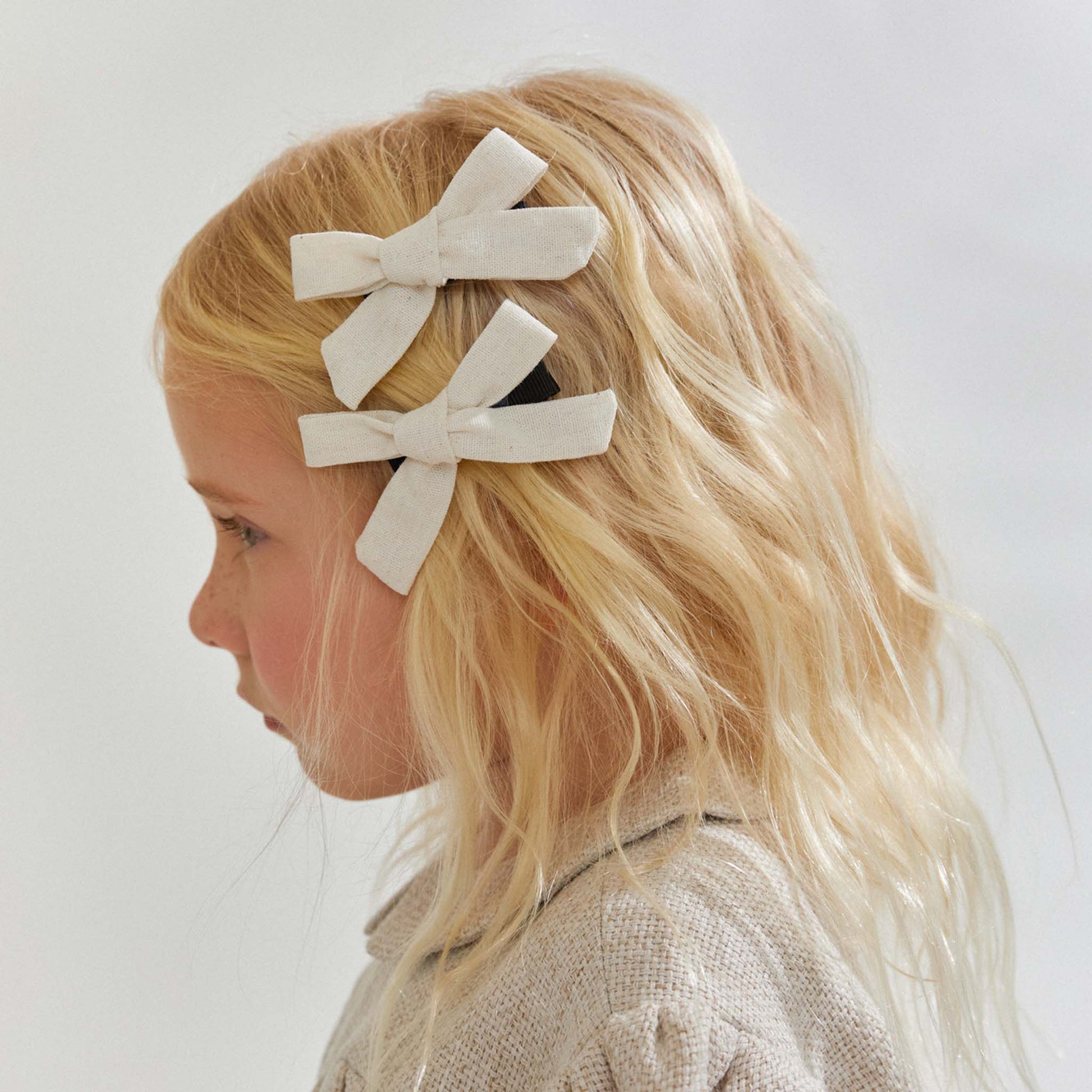 LINEN MINI BOW SET - KNOT Hairbands