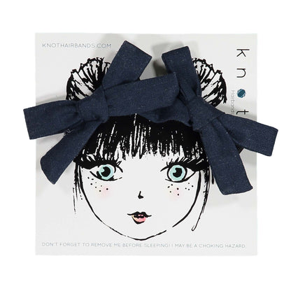 LINEN MINI BOW SET - KNOT Hairbands