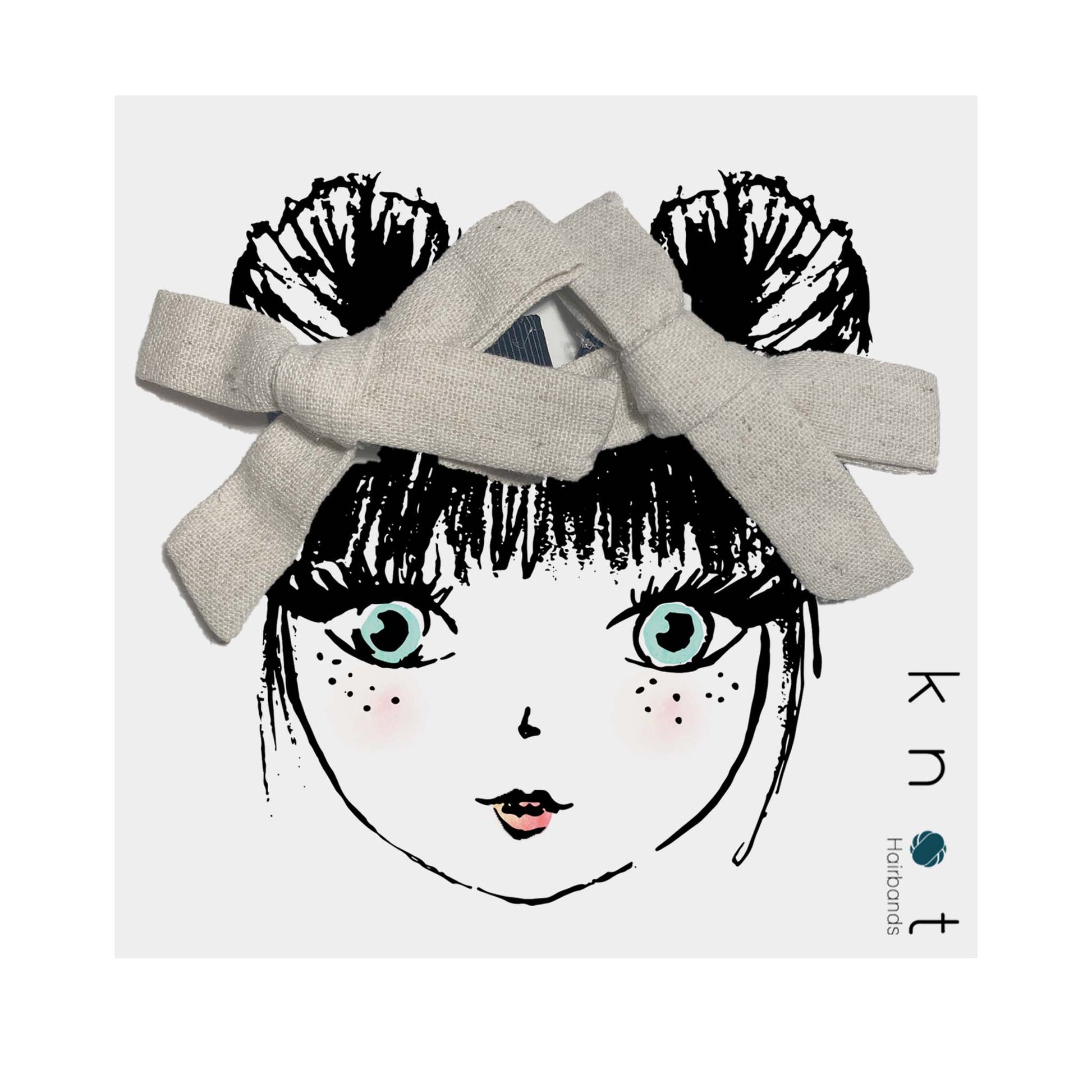 LINEN MINI BOW SET - KNOT Hairbands