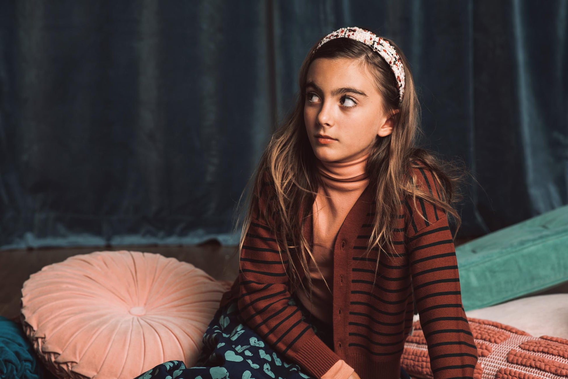 YARN KNIT HEADBAND // Gold + Pearl Mix - KNOT Hairbands