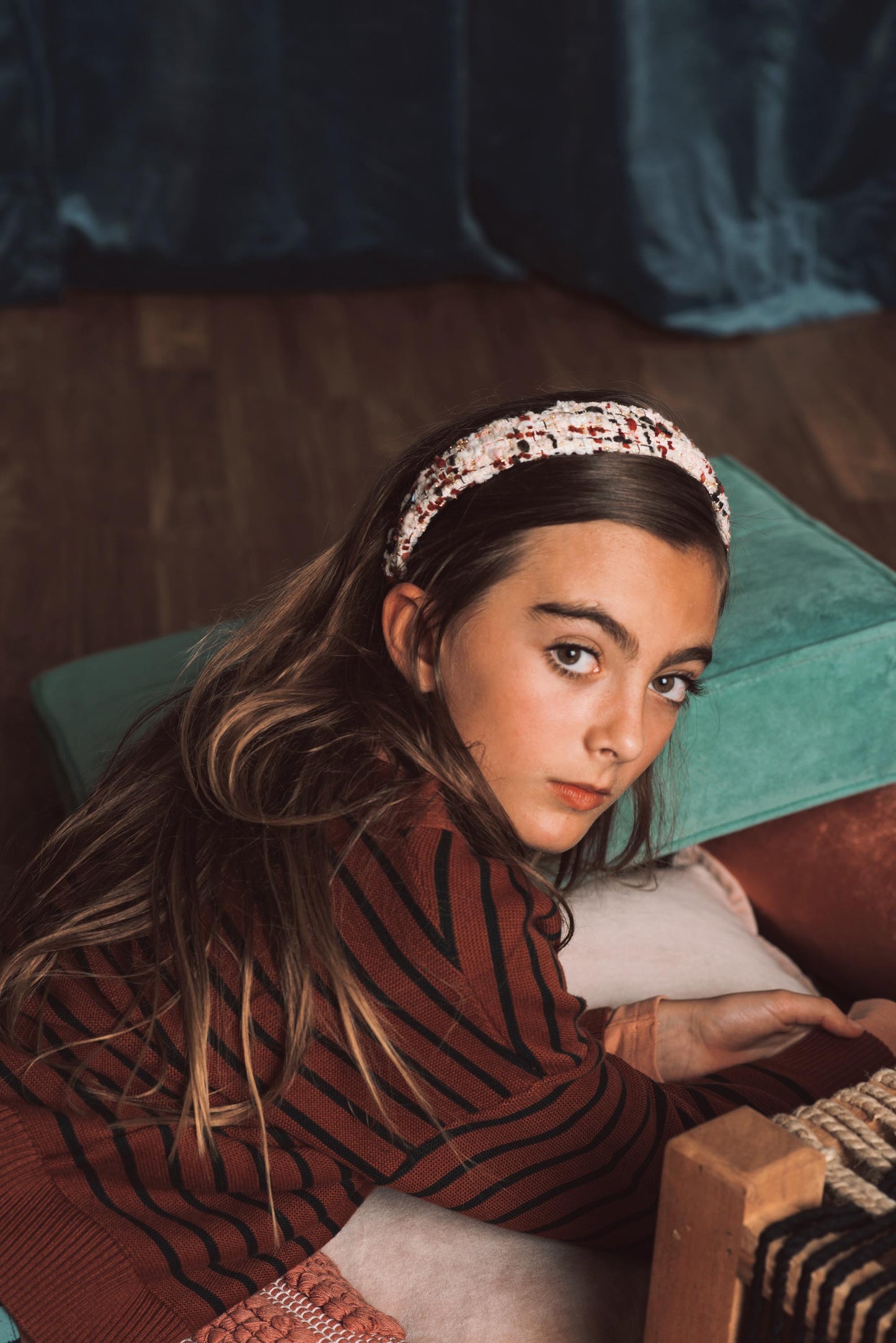 YARN KNIT HEADBAND // Gold + Pearl Mix - KNOT Hairbands