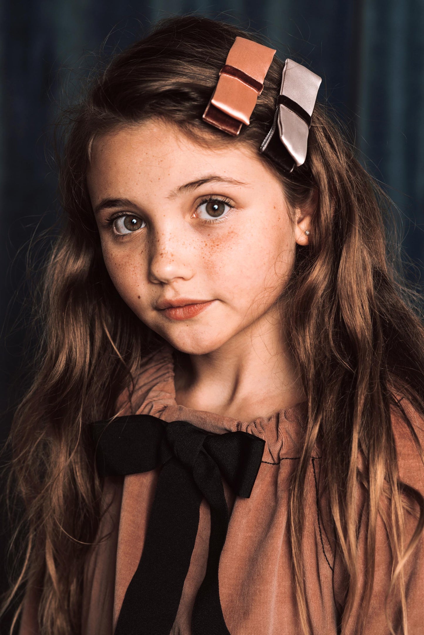 SILK + VELVET RIBBON BOW CLIP // Toffee // MINI - KNOT Hairbands