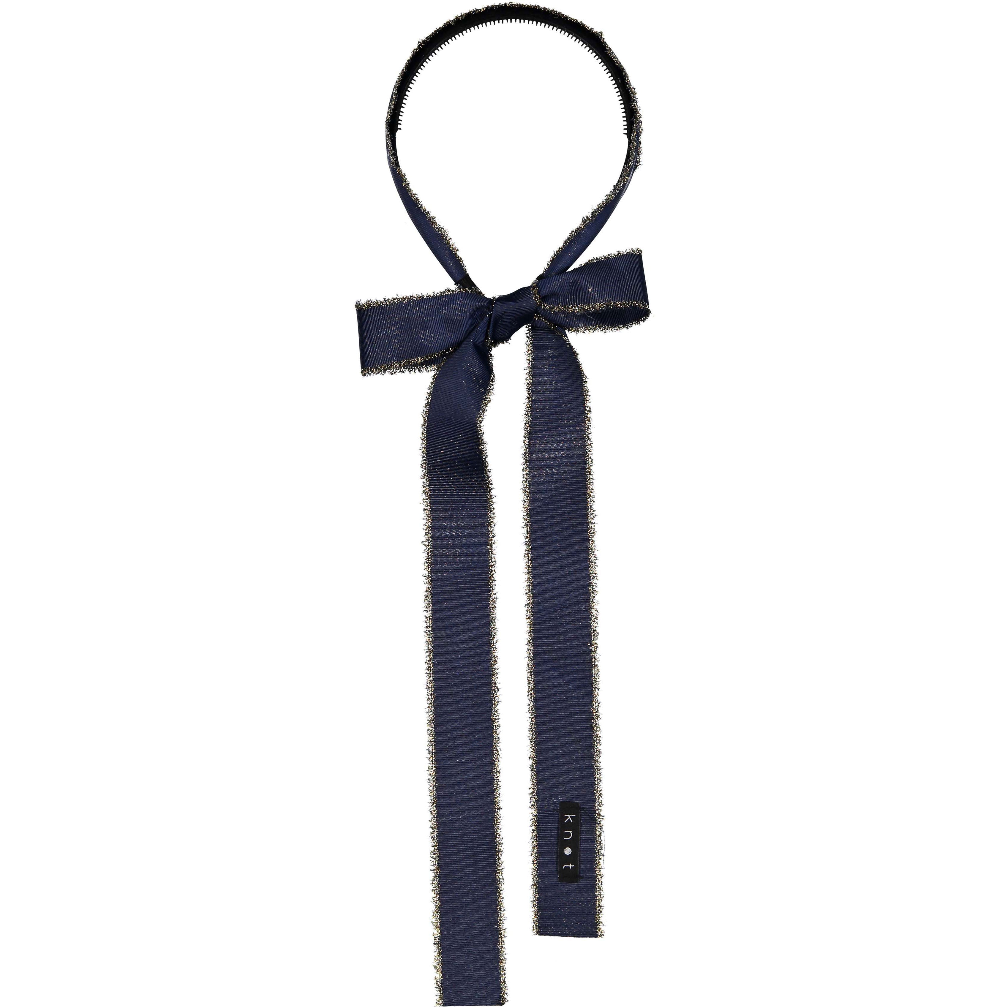 Navy And Gold high quality knotted headband - New Navy Jaguar knotted headband – _lottieandlucy_ main image 4