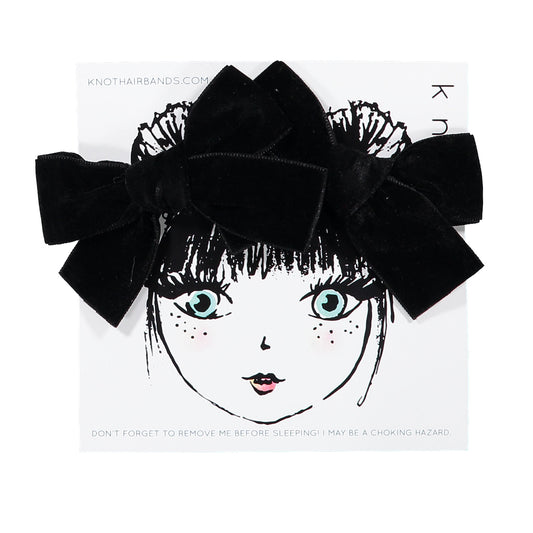 VELVET RIBBON MINI BOW CLIP SET - KNOT Hairbands