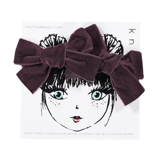 VELVET RIBBON MINI BOW CLIP SET - KNOT Hairbands