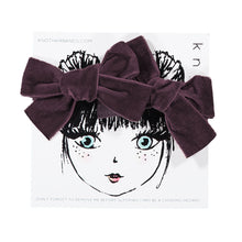 Load image into Gallery viewer, VELVET RIBBON MINI BOW CLIP SET - KNOT Hairbands