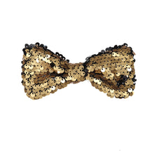 Load image into Gallery viewer, SPARKLE Bow Clip // Gold n Black - KNOT Hairbands