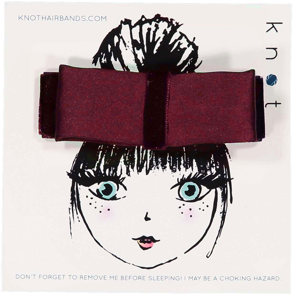 SILK + VELVET RIBBON BOW CLIP // Burgundy // MINI - KNOT Hairbands