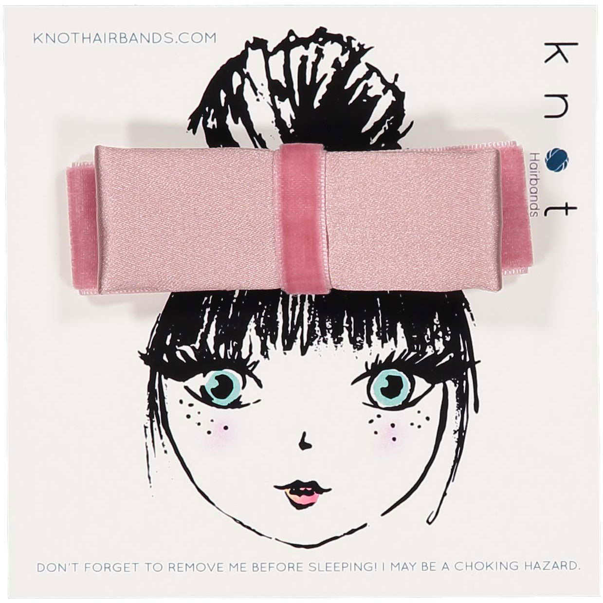 SILK + VELVET RIBBON BOW CLIP // Puff Pink // MINI - KNOT Hairbands