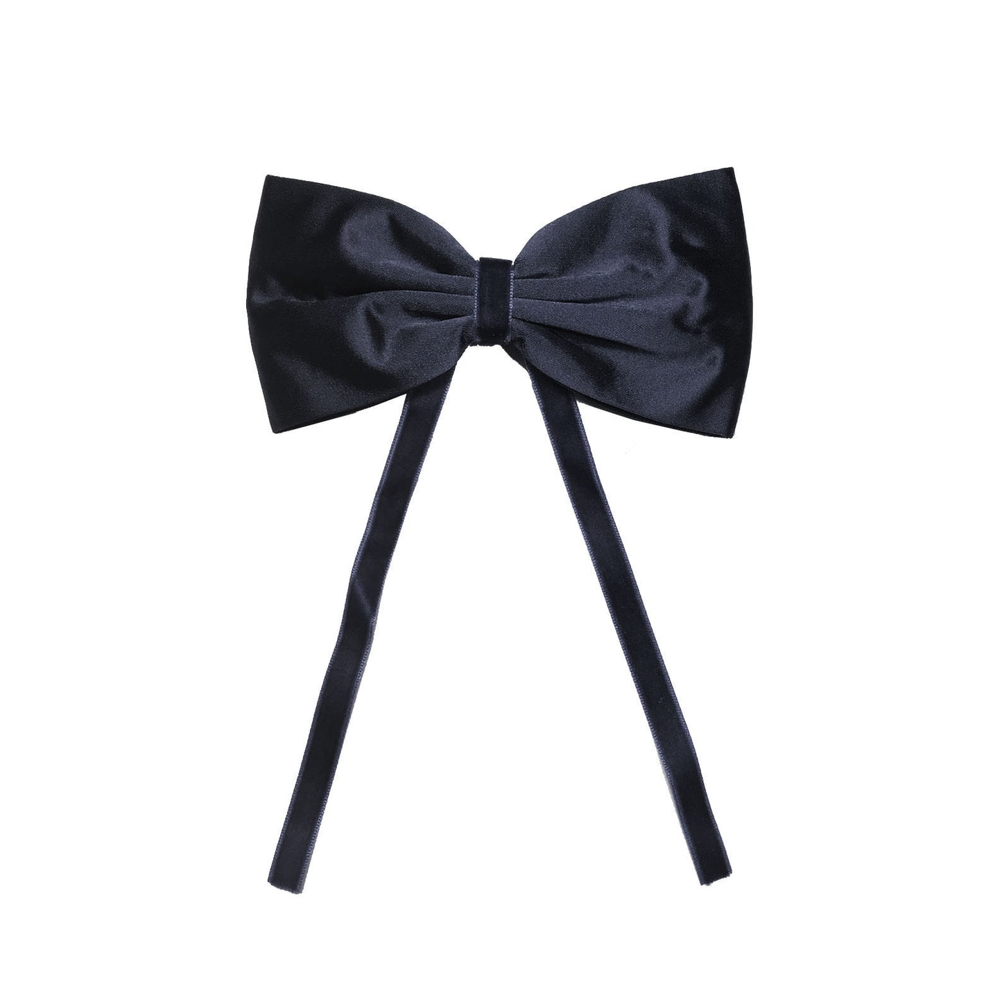 SILK + VELVET RIBBON BOW CLIP // Midnight Navy // YOUTH - KNOT Hairbands