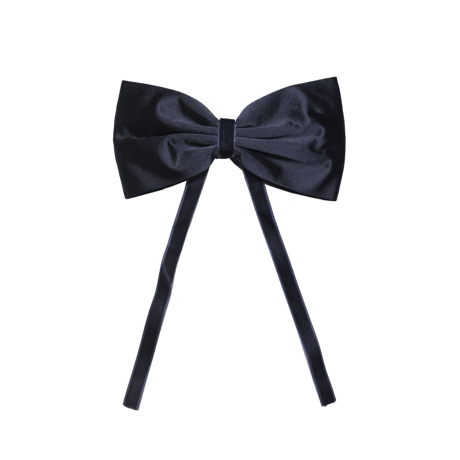 SILK + VELVET RIBBON BOW CLIP // Midnight Navy // YOUTH - KNOT Hairbands