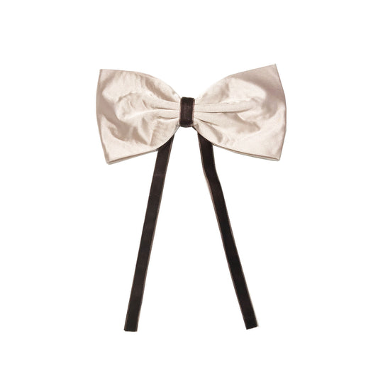 SILK + VELVET RIBBON BOW CLIP // Toffee // YOUTH - KNOT Hairbands