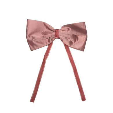SILK + VELVET RIBBON BOW CLIP // Puff Pink // YOUTH - KNOT Hairbands