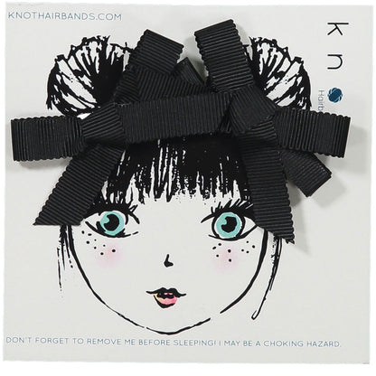 TRACE RIBBON BOW MINI CLIP SET - KNOT Hairbands