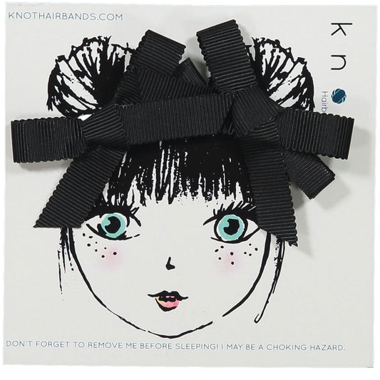 TRACE RIBBON BOW MINI CLIP SET - KNOT Hairbands